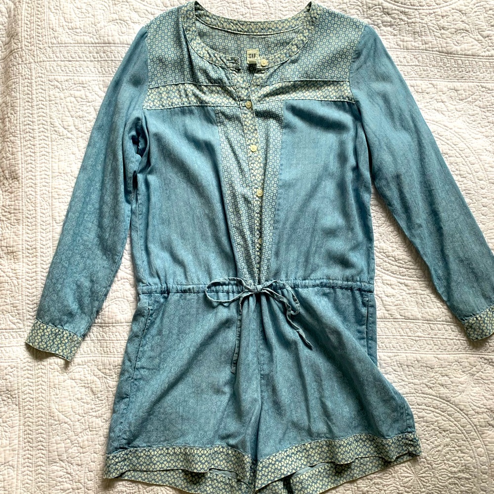 NWOT Gap Printed Chambray Denim Romper / Playsuit
